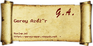 Gerey Azár névjegykártya